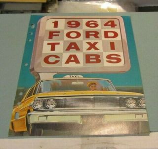 1964 Ford Taxi Cabs Automobile Car Brochure Fairlane Sedan Custom Sedan 12pg