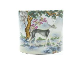 A Very Fine Chinese Famille Rose Porcelain Brush Pot