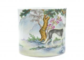 A Very Fine Chinese Famille Rose Porcelain Brush Pot 2