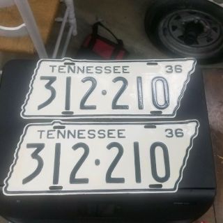 1936 Tennessee License Plate Pair.