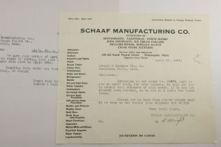 1929 Lamson Goodnow Schaaf Manufacturing Minneapolis Mn Letter Ephemera P1003k