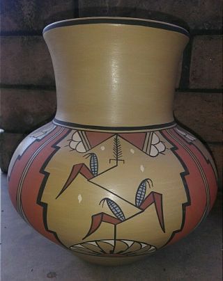 Pojoaque Pueblo Pottery Large Polychrome Vace By Joe And Thelma Talachy