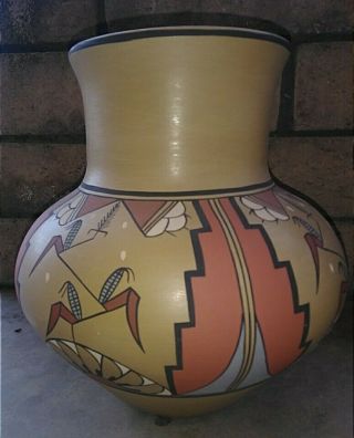 Pojoaque Pueblo Pottery Large Polychrome Vace By Joe And Thelma Talachy 2
