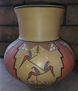Pojoaque Pueblo Pottery Large Polychrome Vace By Joe And Thelma Talachy 5
