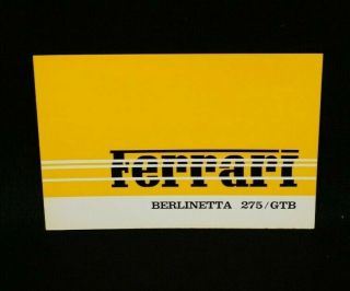 Ferrari 275 Gtb Brochure