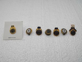 Seven American Legion Pins 45,  50 Year,  Auxillary Some 10k Gold See Pictures