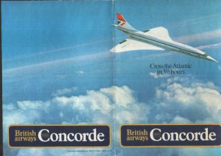 British Airways Concorde - Cross The Atlantic In 3.  5 Hours 1978 Airline Brochure