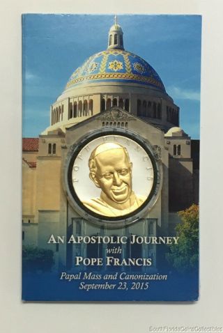 2015 Pope Francis Papal Visit 2oz Medal 999 Silver 24k Gold 373/2500
