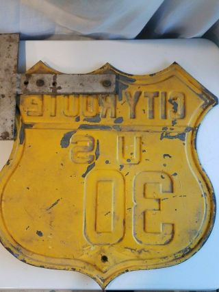 US 30 Lincoln highway City route road Sign shield embossed Metal 16 