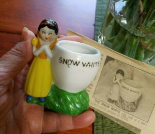 Walt Disney Snow White Rare Very Scarce Egg Cup Made In Japan Dated 1937 Exlnt