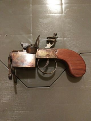 Rare Antique Dunhill Tinder Pistol Cigarette Table Lighter Made In Usa