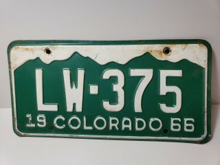 Vintage 1966 Colorado Us License Plate Collector