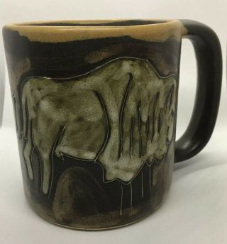 Mara Mexican Pottery Desert Buffalo Mug Stoneware Art 16 - Oz Cup Round Bottom