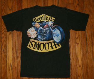 Vtg 90s Joe Camel Cigarettes Born To Be Smooth Motorcycle Black Mens L T - Shirt