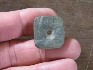 Woodland Square - Shaped Slate Bead,  Eastern Tennessee Area,  X Beutell,  L.  1 In.