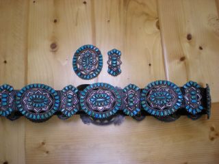 Very Early Victor Moses Begay Turquoise Concho Belt Old Pawn Silver Navajo 2