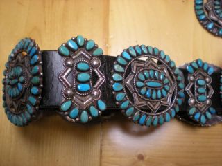 Very Early Victor Moses Begay Turquoise Concho Belt Old Pawn Silver Navajo 3