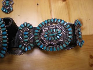 Very Early Victor Moses Begay Turquoise Concho Belt Old Pawn Silver Navajo 5