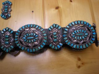 Very Early Victor Moses Begay Turquoise Concho Belt Old Pawn Silver Navajo 7