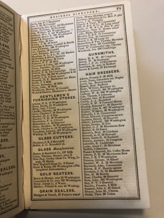 Antique 1842 Boston Massachusetts Almanac City Directory Book EB - 1 3