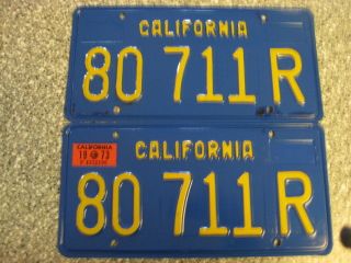 1970 California Commercial License Plates,  1973 Validation,  Dmv Clear Guaranteed