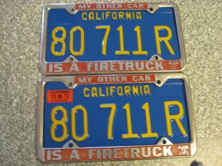 1970 California Commercial License Plates,  1973 Validation,  DMV Clear Guaranteed 2