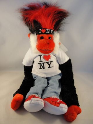 I Love Ny Fuzzhead Monkey Stuffed Animal
