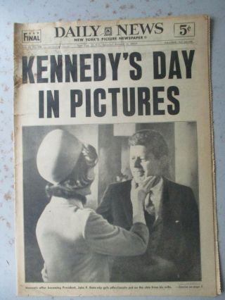 York Daily News - January 21,  1961 - John F.  Kennedy Inaugural