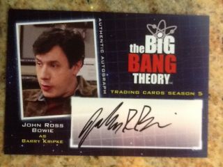 The Big Bang Theory Season 5 - Autograph A15 John Ross Bowie As Barry Kripke Sc