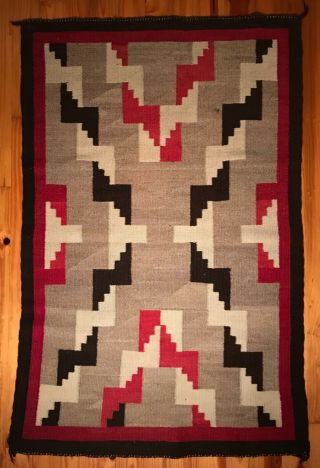 Historic Navajo Rug,  Variegated Yarns,  Colorful Background,  C1925