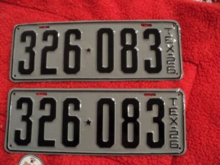 Restored 1926 Texas License Plates