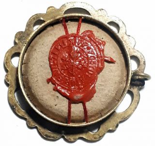 Vintage First Class Relic Pope Pius X Catholic Theca w/ Wax Seal & Documents 3