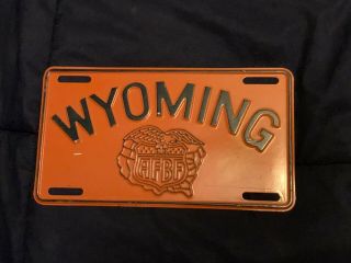 Vintage Wyoming Afbf (air Force Base ?) License Plate