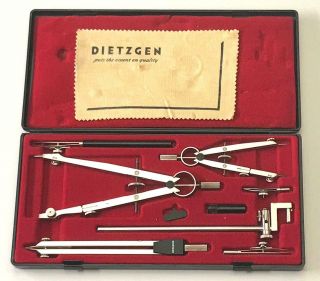 Dietzgen Stellar 1288 - Pjl Vintage Drafting Instrument Set Boxed Made In Germany