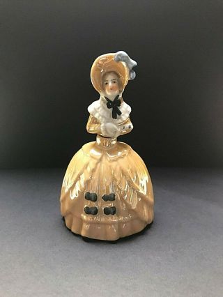 Antique Lusterware Porcelain Half Doll Corks Vintage Perfume Bottle - Circa 1920