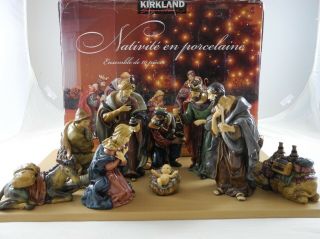 Kirkland Signature 10 Piece Porcelain Nativity Set Complete Christmas