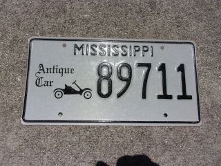 Mississippi Antique Car License Plate 89711