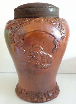 Rare Antique Victorian Large Stoneware Tobacco Snuff Jar