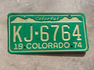 Colorado 1974 Colorful License Plate Kj - 6764