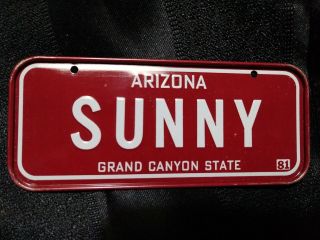 1981 Arizona Sunny Bike License Plate Vintage Post Cereal Mini