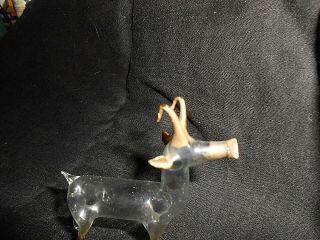 Antique Vintage German? Blown Glass REINDEER Deer Ornament Christmas 3
