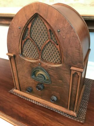 1931 Atwater Kent Model 84 Golden Voice Cathedral Radio