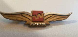 Western Airlines In - Flight Souvenir Flight Wings Pin Legitimate Piece
