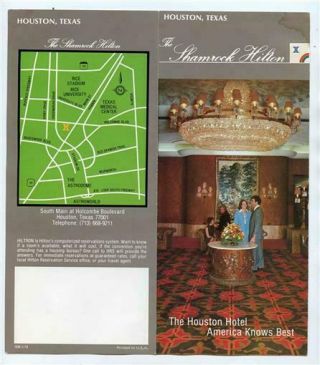 The Shamrock Hilton Hotel Brochure Houston Texas 1979 Trader Vic 