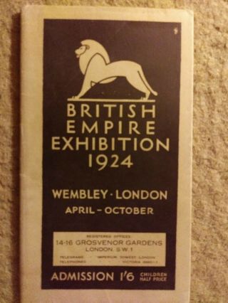Vintage 1924 British Empire Expo Foldout Wembley W/venue Map & Regiom Descripts