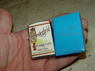 Estate Vintage Japan Advertising Chesterfield Cigarette Lighter Nos W/ Box