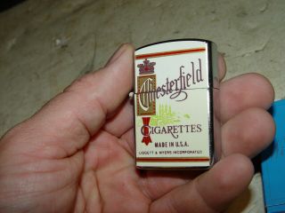 Estate Vintage Japan Advertising Chesterfield Cigarette Lighter Nos W/ Box 2