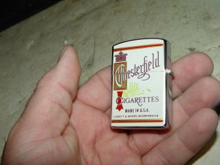 Estate Vintage Japan Advertising Chesterfield Cigarette Lighter Nos W/ Box 3