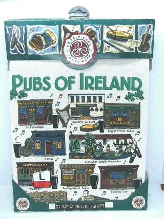 Vintage Traditional Craft Wear Pubs Of Ireland T - Shirt Size Large Kilkenny City