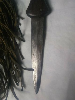 Circa 1800 ' s Native American Indian Dag Knife Dagger W/ Parfleche Rawhide Sheath 4